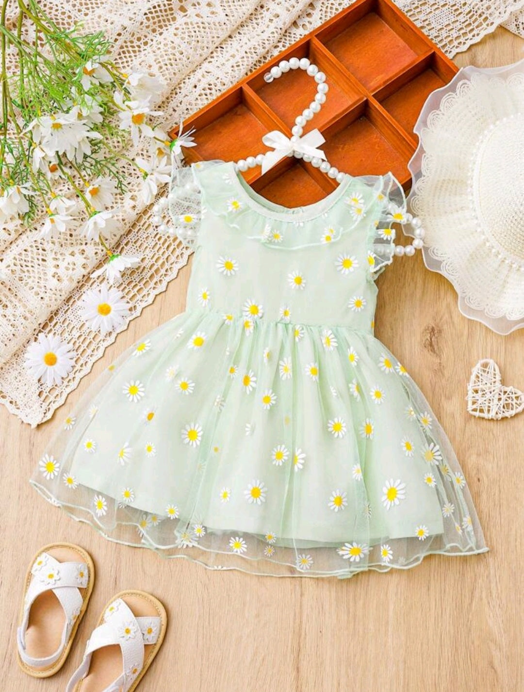 Green daisy dress sale