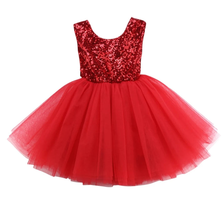 Red Sequins Tutu Dress