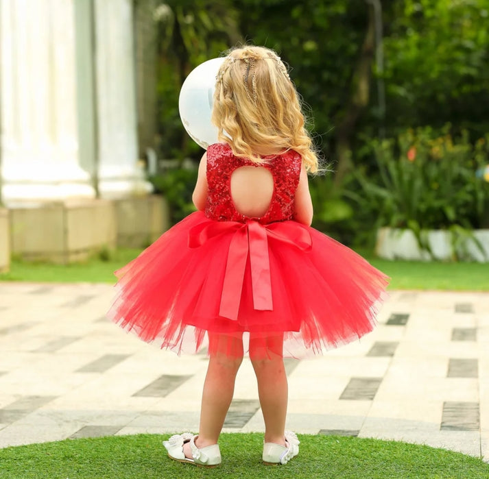 Red Sequins Tutu Dress