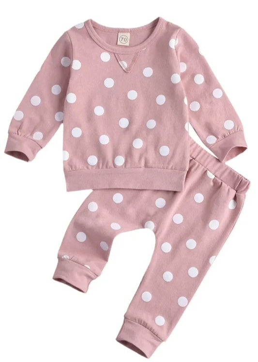 Pink Polk-a-dot Tracksuit