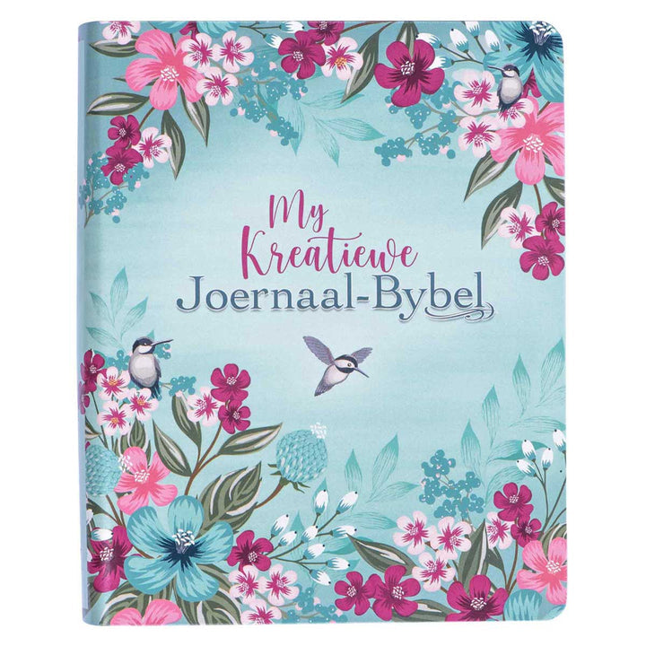 NLV Turkoois Met Pienk Blomme Kunsleer My Kreatiewe Joernaal-Bybel (Pre Order)