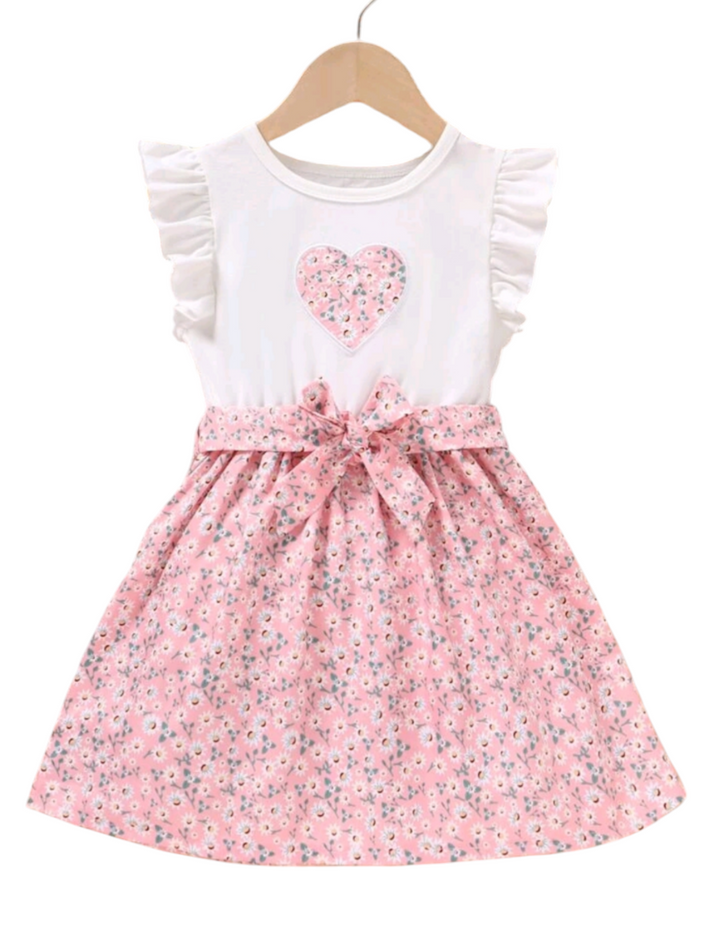 Floral Heart Dress Pink