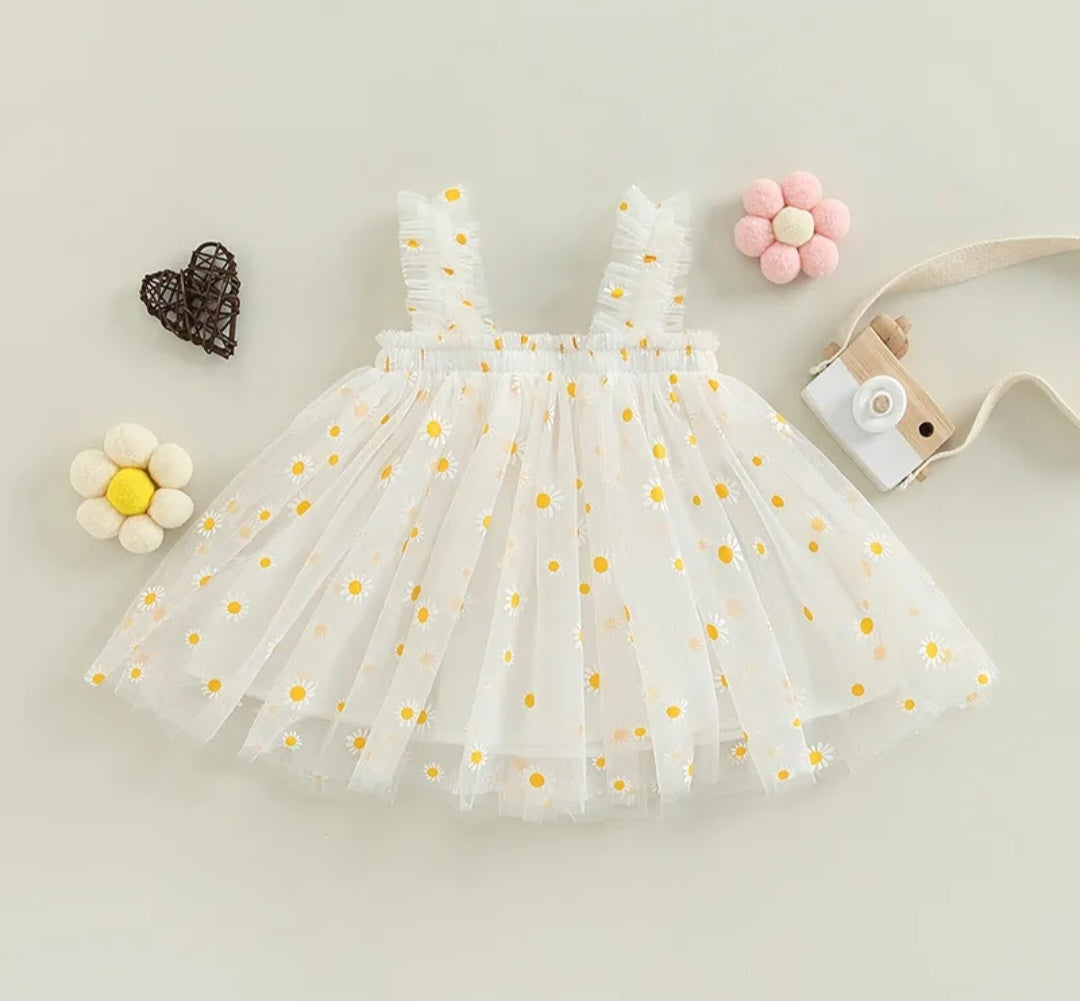 White Daisy Tulle Dress