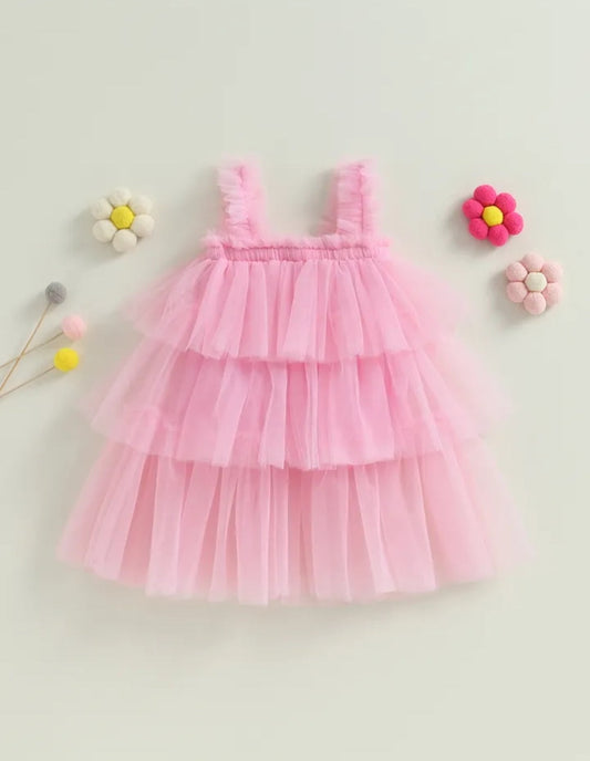 Pink Ruffle Tulle Dress