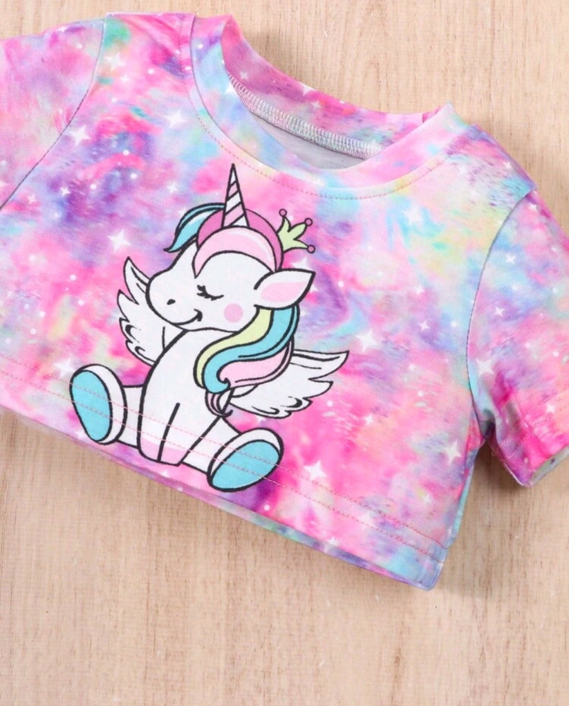 Unicorn Crop Top and Shorts