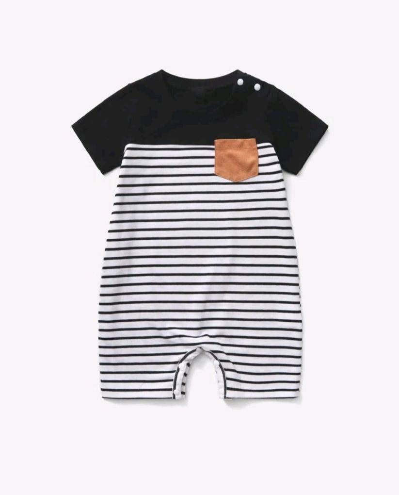 Striped Crewnek Romper Gender Neutral