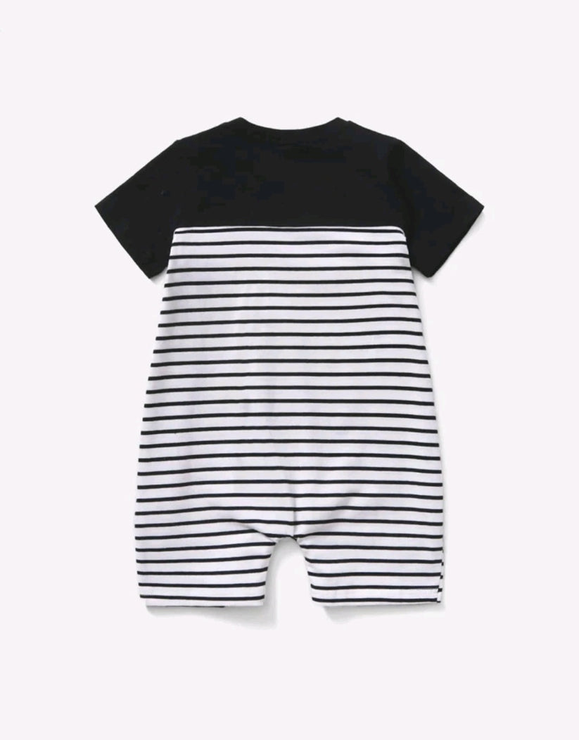 Striped Crewnek Romper Gender Neutral