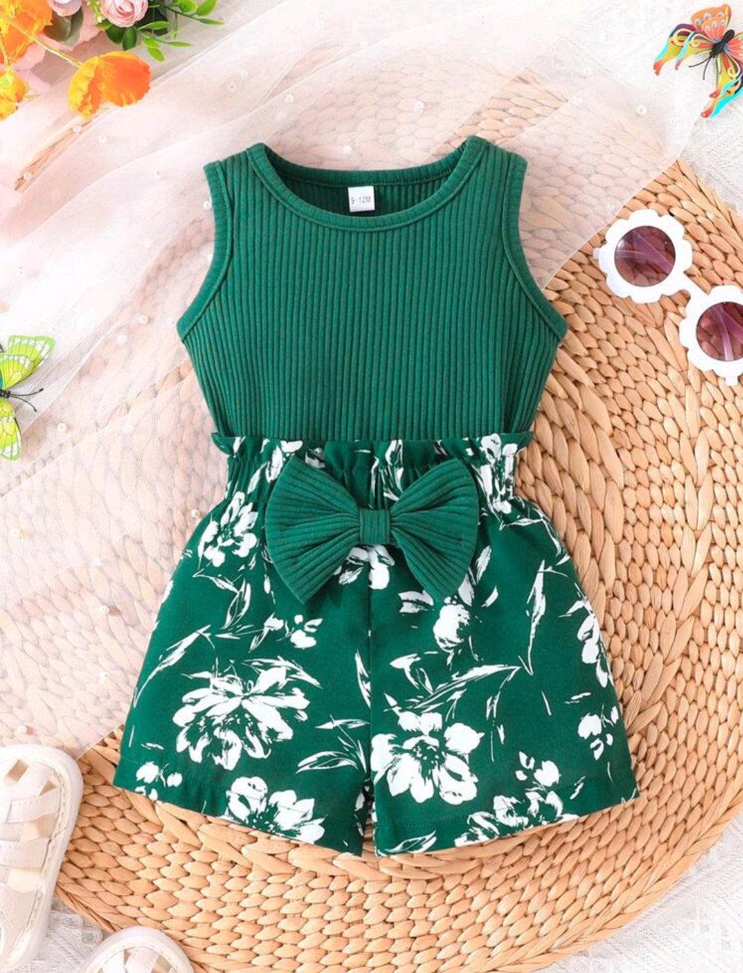 Flower Printed Shorts Set