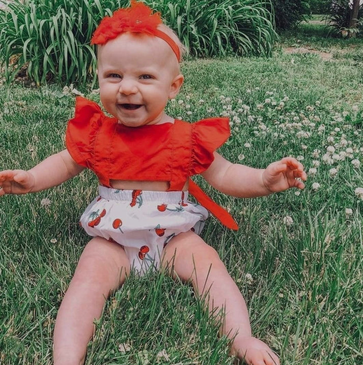 Cherry Ruffle Romper