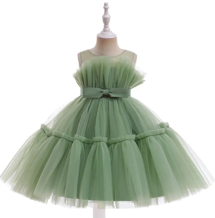 Sage Green Ruffle Special Occasions Dress