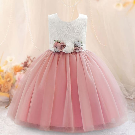 Lace Pink Floral Special Occasions Dress