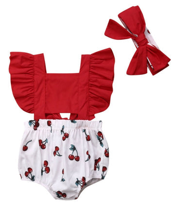 Cherry Ruffle Romper