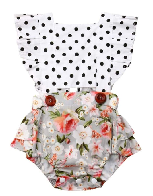 Polka Floral Romper