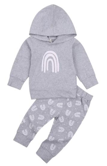 Grey Hooded Rainbow Tracksuit